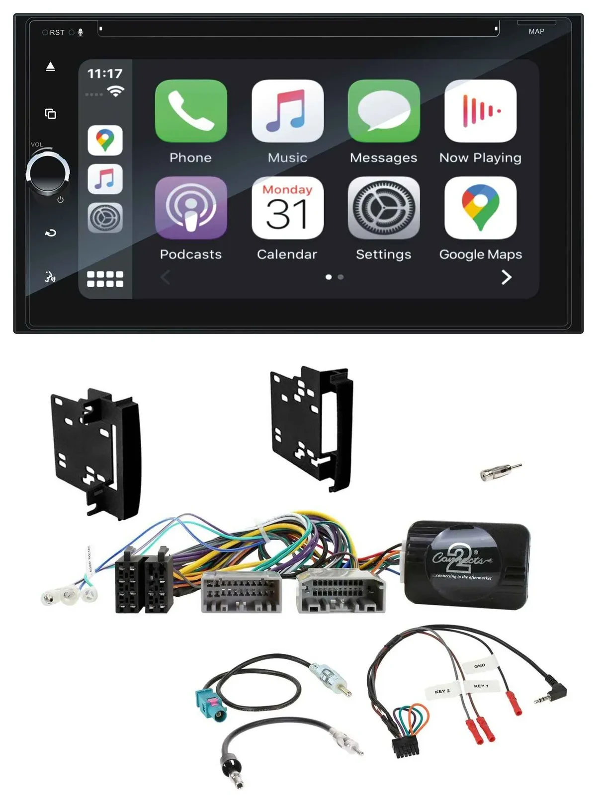 Автомагнитола Blaupunkt 2DIN, USB, DAB, Bluetooth, навигация, TMC, поддержка кнопок на руле, для Chrysler/Dodge/Jeep