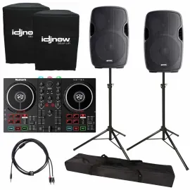 Numark Party Mix II Controller w/ Built In Light Show + 12" Active PA Speakers