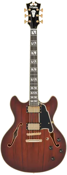 Электрогитара полуакустическая D'Angelico Deluxe DC Satin Brown Burst