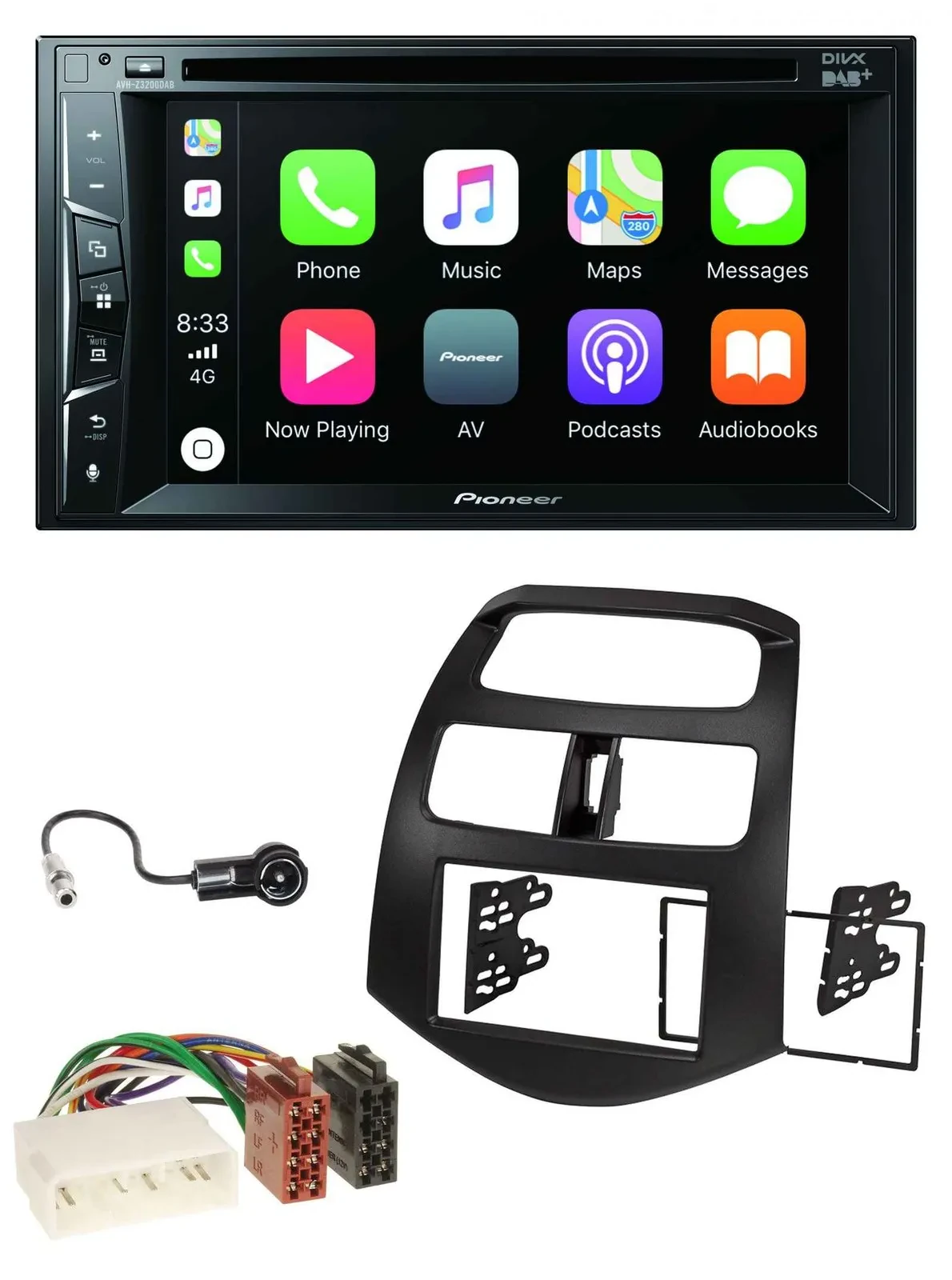 Pioneer MP3 USB DVD Bluetooth DAB 2DIN Autoradio für Chevrolet Spark KLM 2012-20