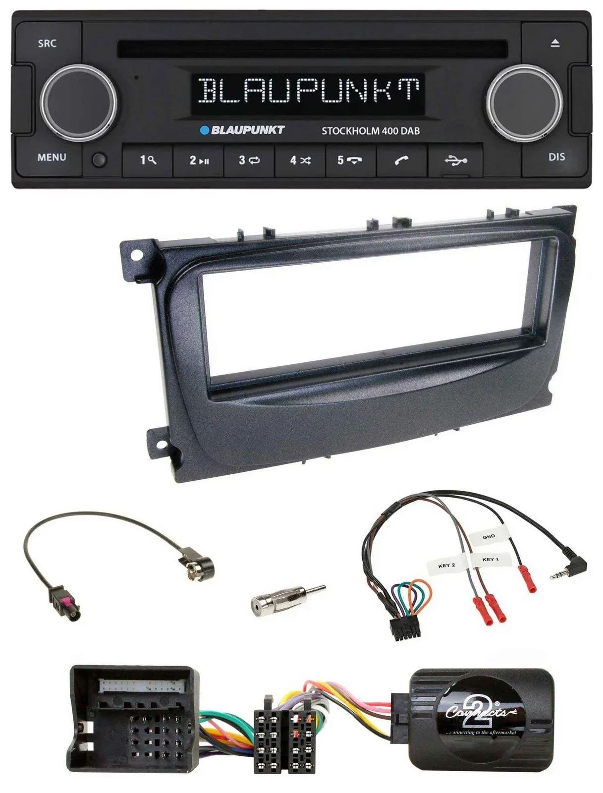 Blaupunkt Lenkrad Bluetooth DAB CD USB Autoradio für Ford Focus C-Max Galaxy ab