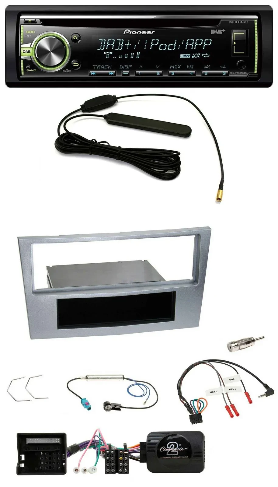 Pioneer MP3 USB CD DAB Lenkrad Autoradio für Opel Astra H Zafira B Corsa D matt-