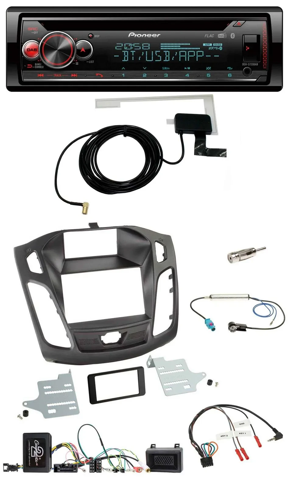 Pioneer DAB CD Lenkrad USB Bluetooth Autoradio für Ford Focus DYB 2011-2014