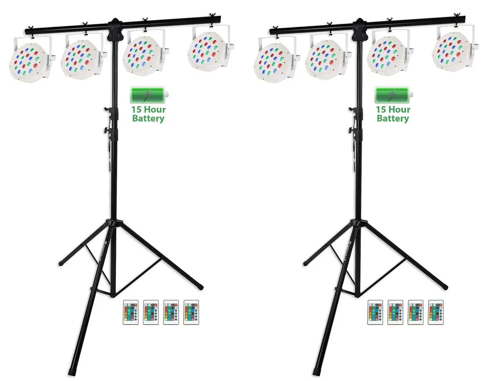 Комплект светового оборудования Rockville (2) RVLS1+(8) BATTERY PAR 50 WHITE