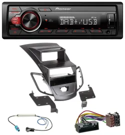 Pioneer MP3 1DIN DAB USB AUX Autoradio für Ford Fiesta 10-17 Display schwarz