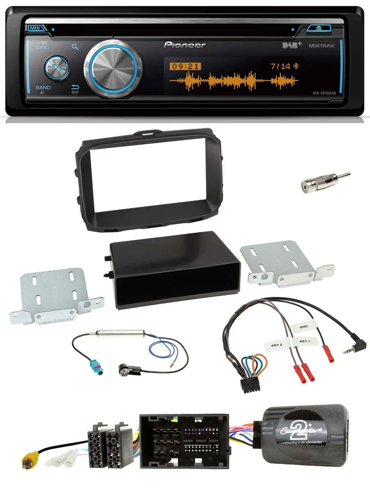 Pioneer Lenkrad DAB USB CD Bluetooth Autoradio für Alfa Giulietta 940 Facelift 2