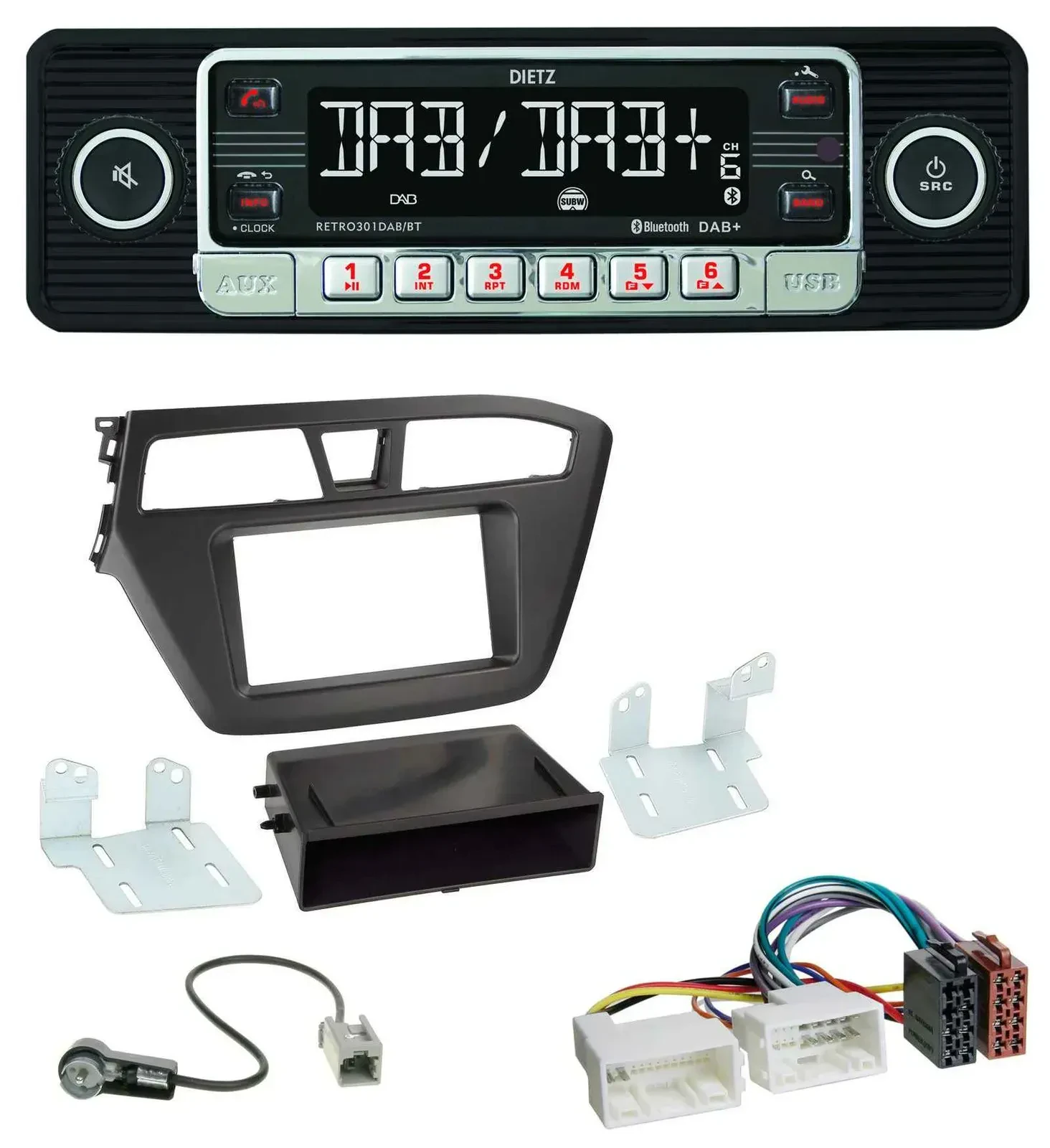 Dietz USB DAB MP3 Bluetooth Autoradio für Hyundai i20 (2014-2020)