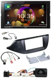 JVC DAB Lenkrad 2DIN Bluetooth USB Autoradio für Kia Ceed ab 2012 schwarz ohne S