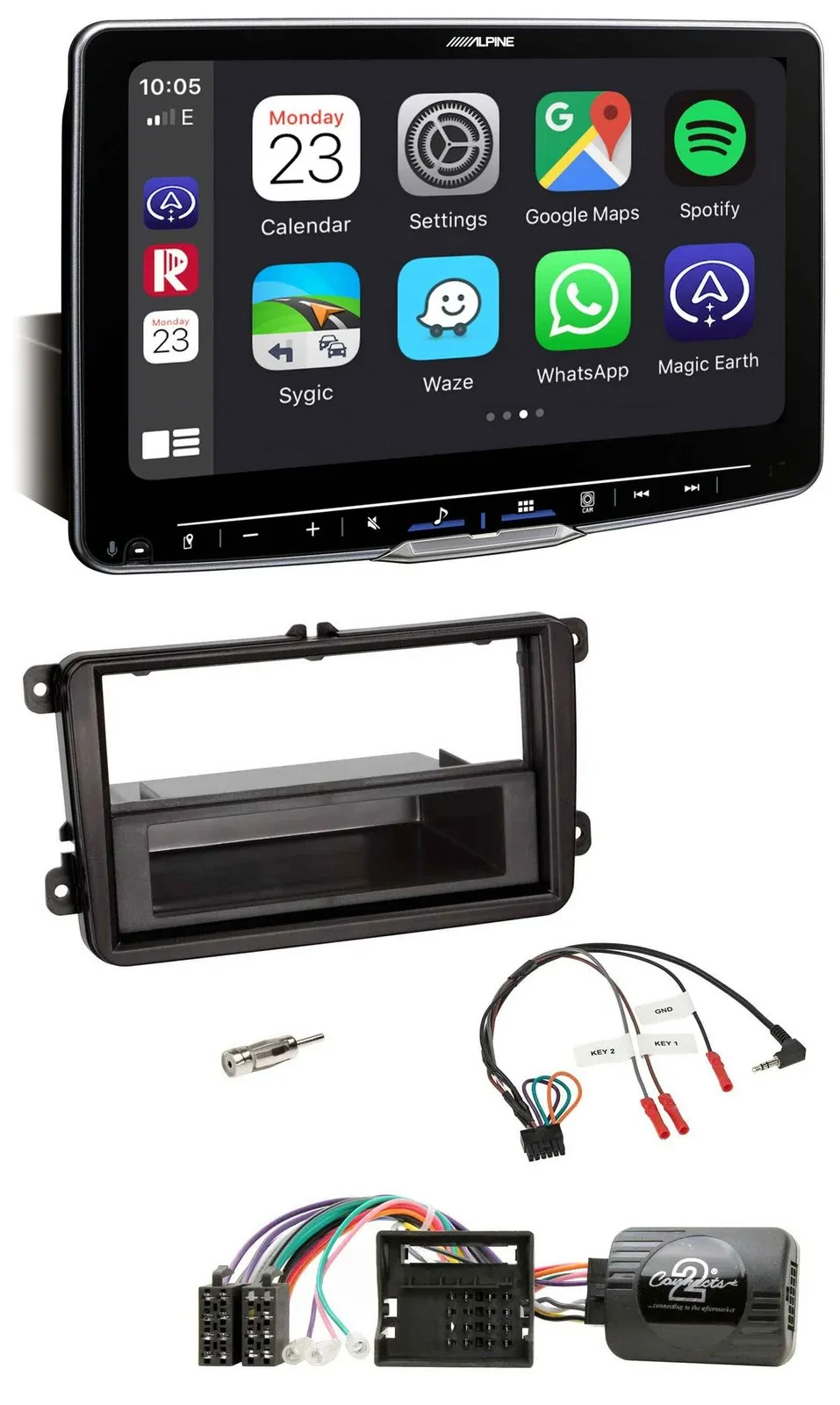 Автомагнитола для Skoda Fabia 5J 2007–2014 Alpine Bluetooth, USB, DAB