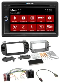 Blaupunkt Bluetooth DAB 2DIN USB DVD MP3 Autoradio für Fiat 500 ISO ab 12 soft t