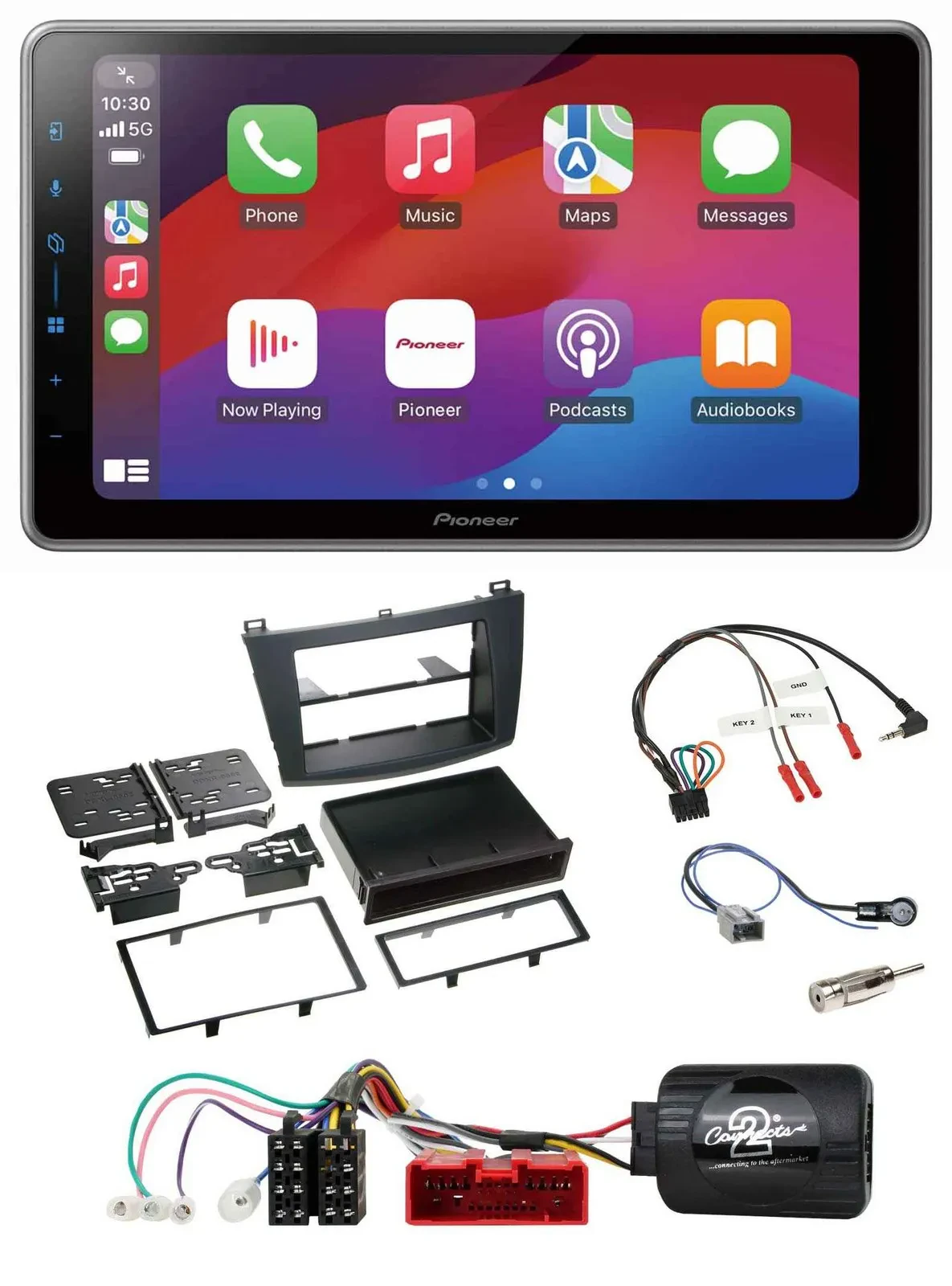 Автомагнитола Pioneer 2DIN USB DAB Bluetooth для Mazda 3 2009–2013 (аналоговое управление на руле)