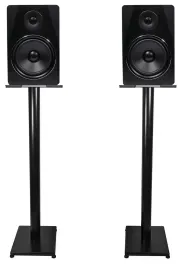 Pair Rockville APM8B 8" 500 Watt Powered USB Studio Monitor Speakers+37" Stands