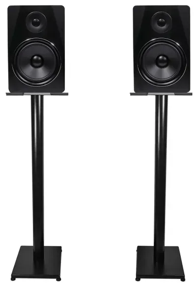 Pair Rockville APM8B 8" 500 Watt Powered USB Studio Monitor Speakers+37" Stands