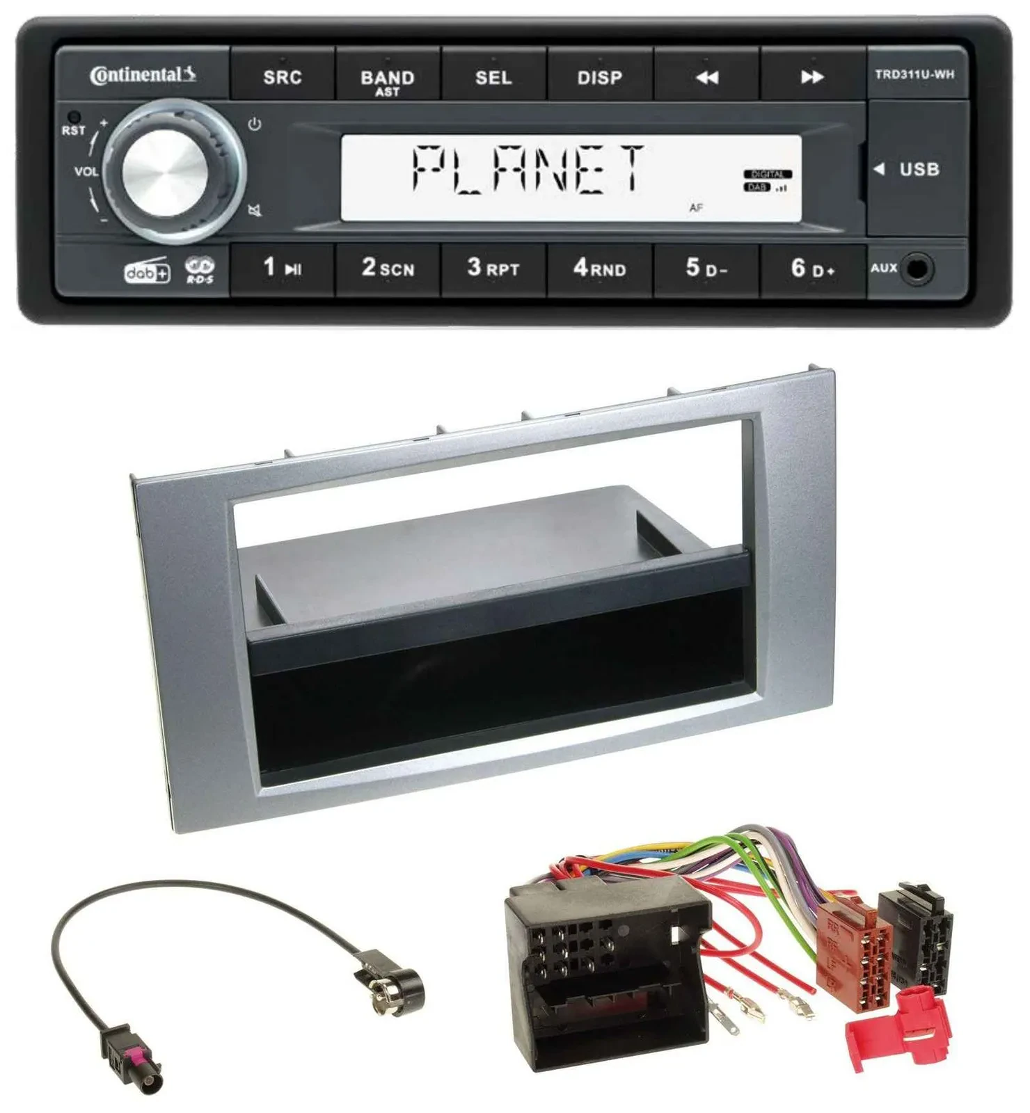 Continental MP3 AUX USB DAB 1DIN Autoradio für Ford Galaxy Focus C-Max S-Max 03-
