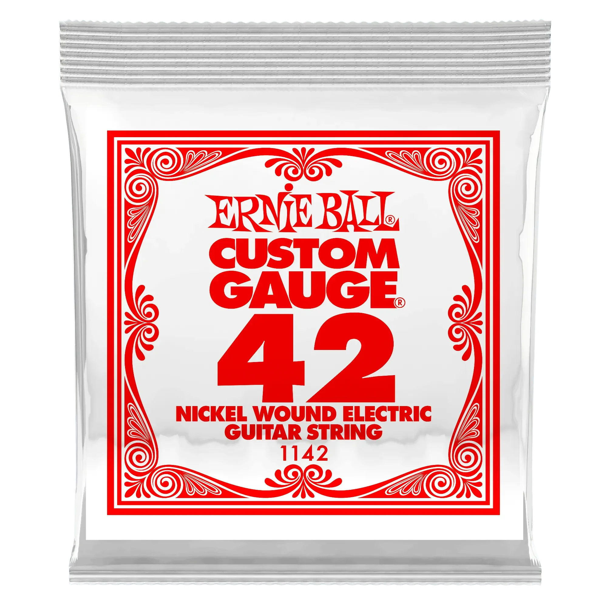 Струна для электрогитары Ernie Ball P01142 Custom gauge, сталь никелированная, калибр 42