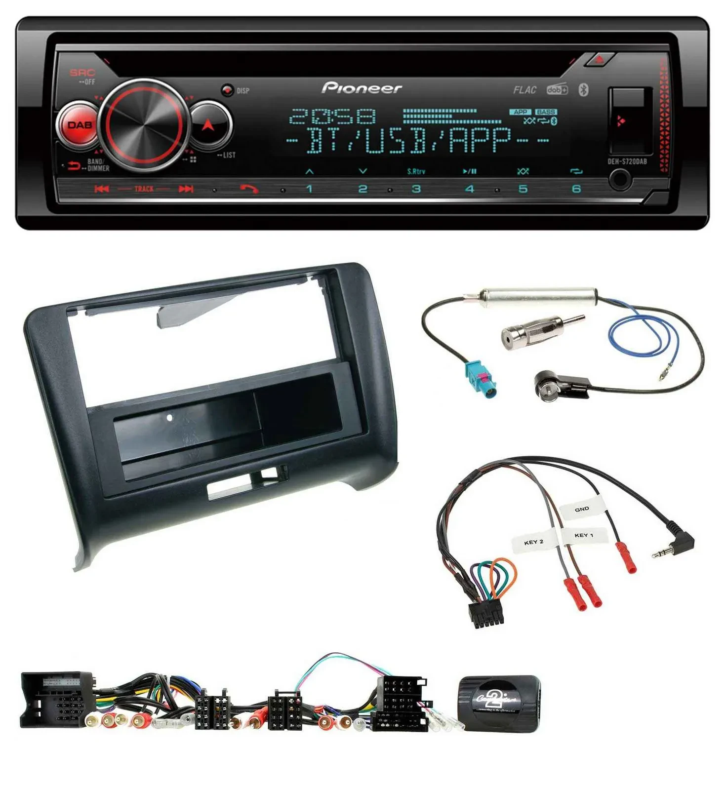 Pioneer Lenkrad DAB CD Bluetooth USB Autoradio für Audi TT (2006-2014)
