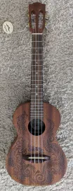 Luna, 4-String Henna Dragon Mahogany Tenor Ukulele with Preamp and Gigbag