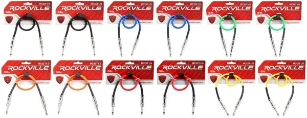 Патч-кабель инструментальный Rockville RCGT1.5 Multicolor 0.45 м (12 штук)