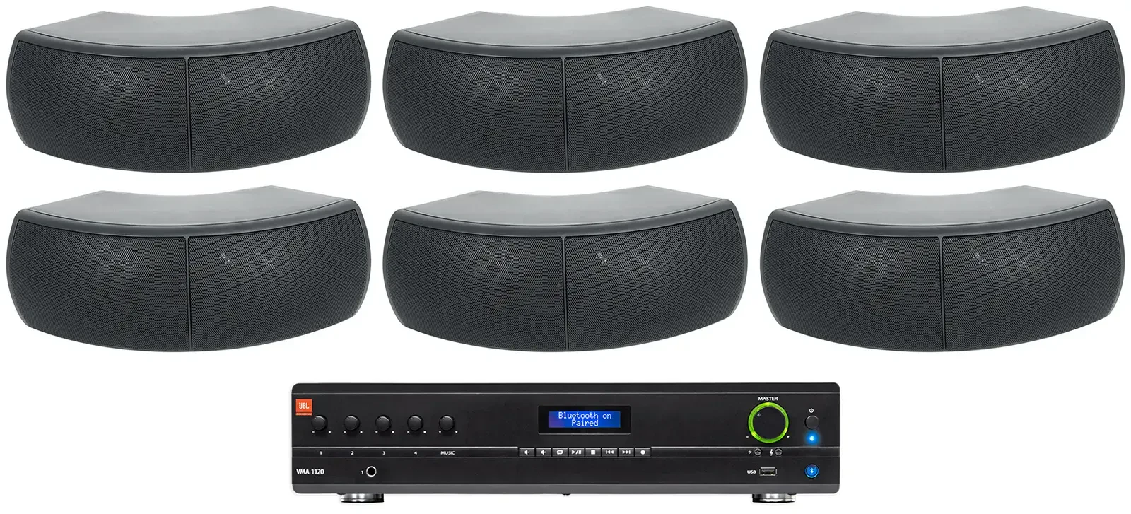 Настенная акустика JBL WET-D4 Black с усилителем (6 штук)