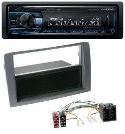 Alpine USB Bluetooth DAB MP3 Autoradio für Fiat Idea (350, 03-11) - grau