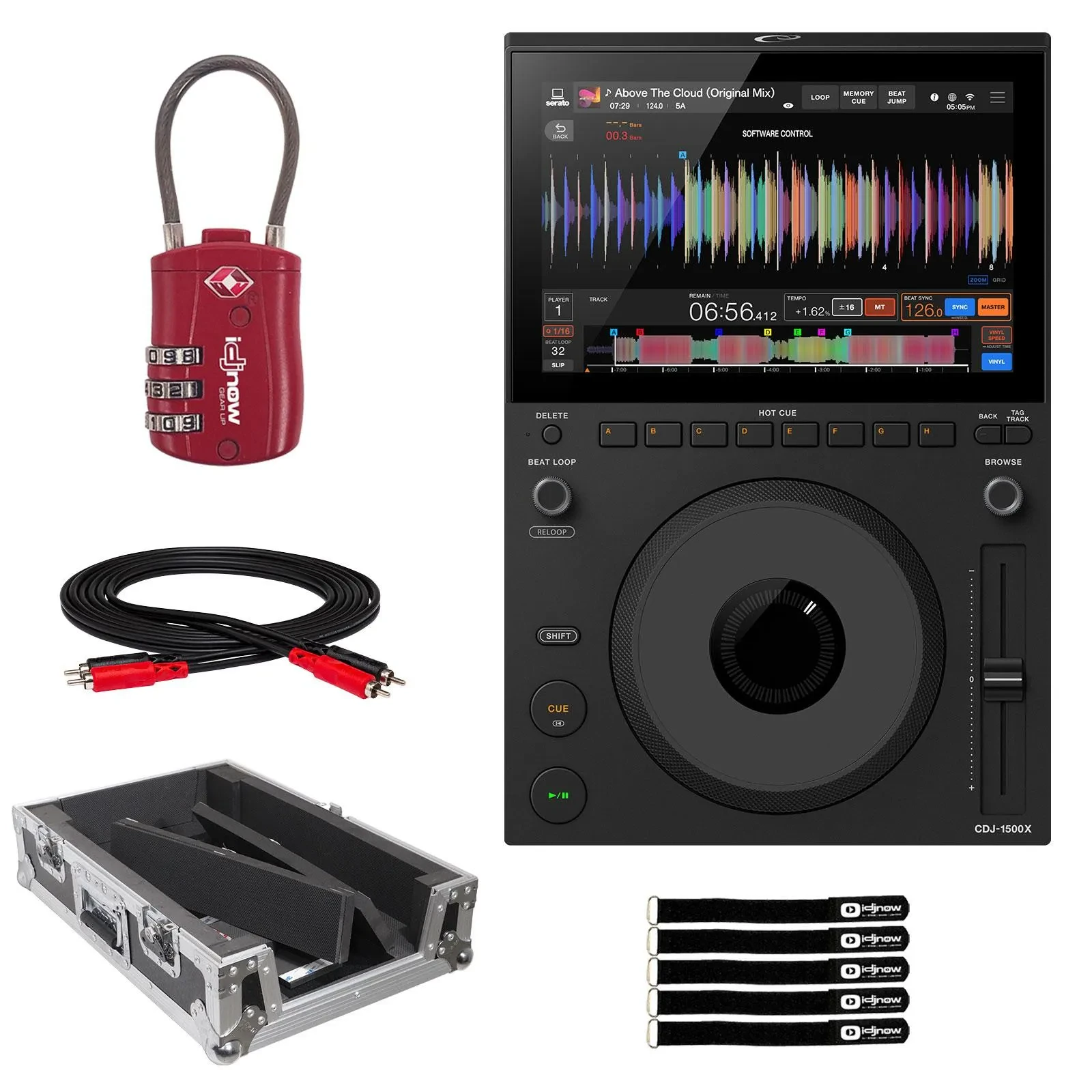 AlphaTheta CDJ-1500X Compact DJ Multi Player with Flight Case Package