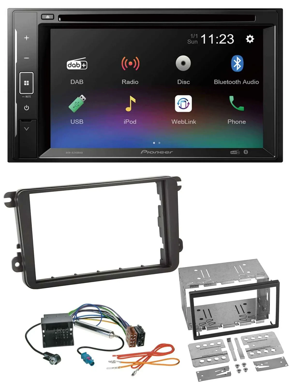 Pioneer Bluetooth MP3 USB 2DIN DAB DVD Autoradio für Seat Alhambra Leon Toledo