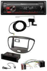 Pioneer 1DIN USB DAB MP3 AUX Autoradio für Hyundai i10 2008-2013 dunkelsilber