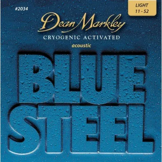 Комплект струн для акустической гитары Dean Markley DM2034 Blue Steel, латунь, 11-52