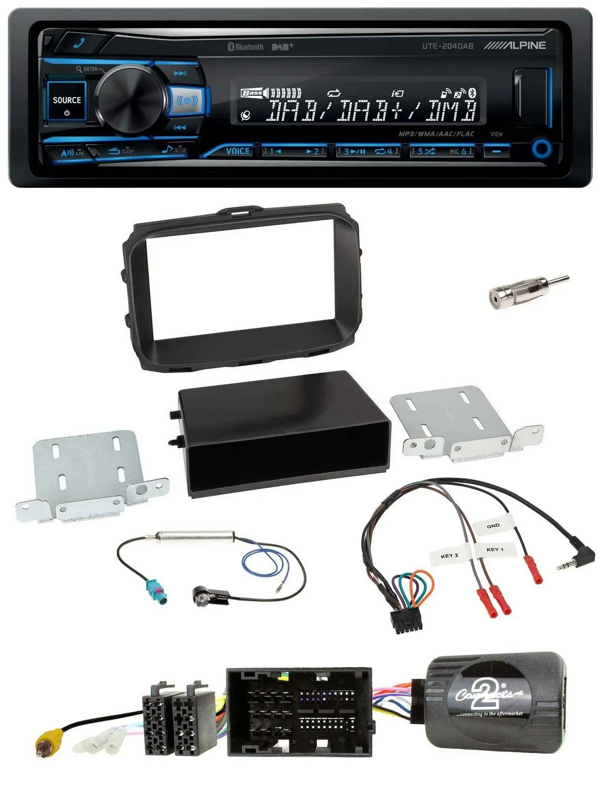 Alpine USB Bluetooth DAB Lenkrad Autoradio für Alfa Giulietta 940 Facelift 2014-