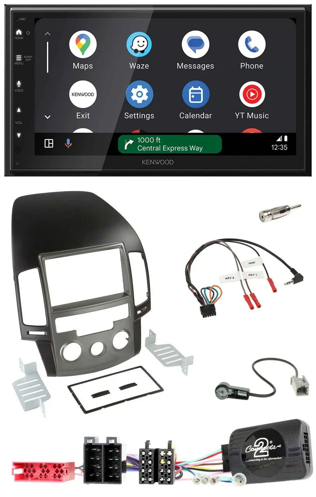 Kenwood DAB Bluetooth USB Lenkrad 2DIN Autoradio für Hyundai i30 ab 2009