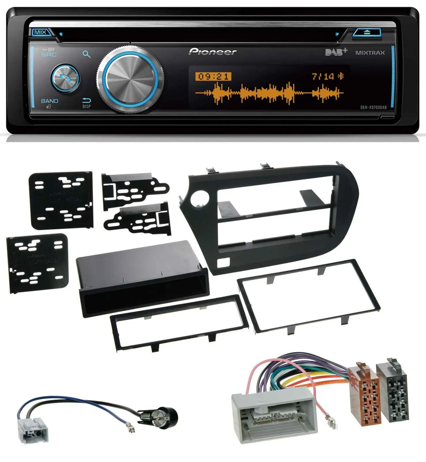 Pioneer MP3 DAB USB CD Bluetooth Autoradio für Honda Insight (ZE2, 2009-2013)