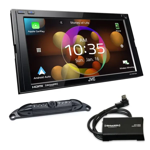 JVC KWM875BW 6.8" Multimedia Receiver + Audio Bundle