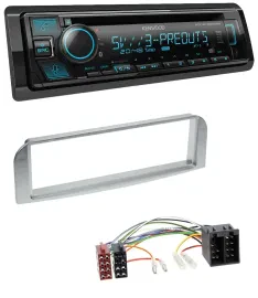 Автомагнитола для Alfa Romeo 147/GT Kenwood Bluetooth, USB, CD, MP3, DAB, серебристо-серый