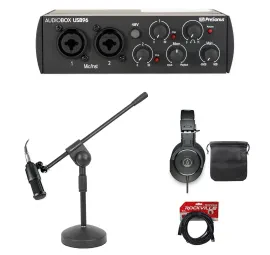 Audiobox+Audio Technica Podcast Bundle w/ Interface+Mic+Headphones+Stand