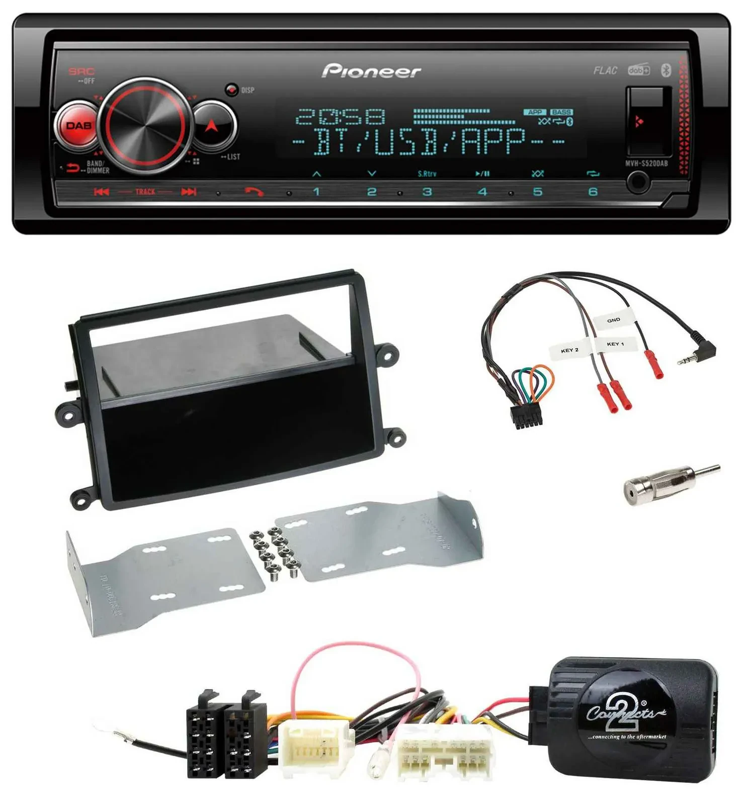 Pioneer Bluetooth USB Lenkrad DAB Autoradio für Mitsubishi L200 2006-2015