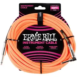 Кабель инструментальный Ernie Ball 6079 3м Braided Neon Orange