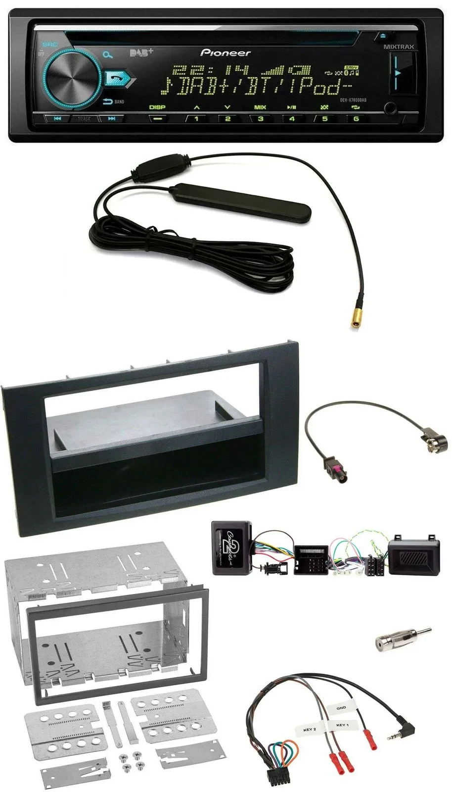 Автомагнитола для Ford Kuga 2008–2012 Pioneer CD/MP3, DAB, USB, черный