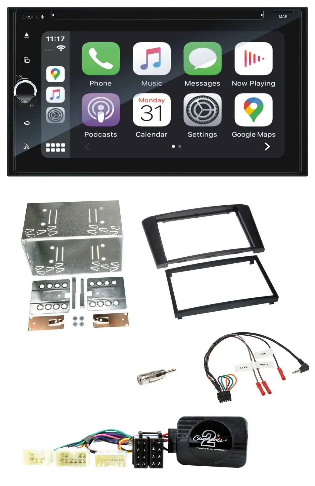 Blaupunkt 2DIN Bluetooth DAB USB DVD Lenkrad Autoradio für Toyota Avensis 2003-2