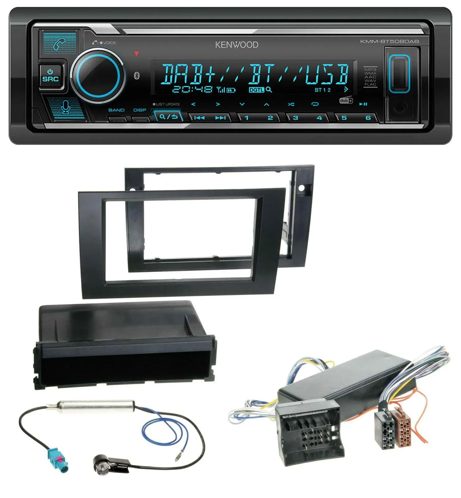 Kenwood Bluetooth MP3 DAB USB Autoradio für Audi A4 04-08 B7 Symphony Bose Aktiv
