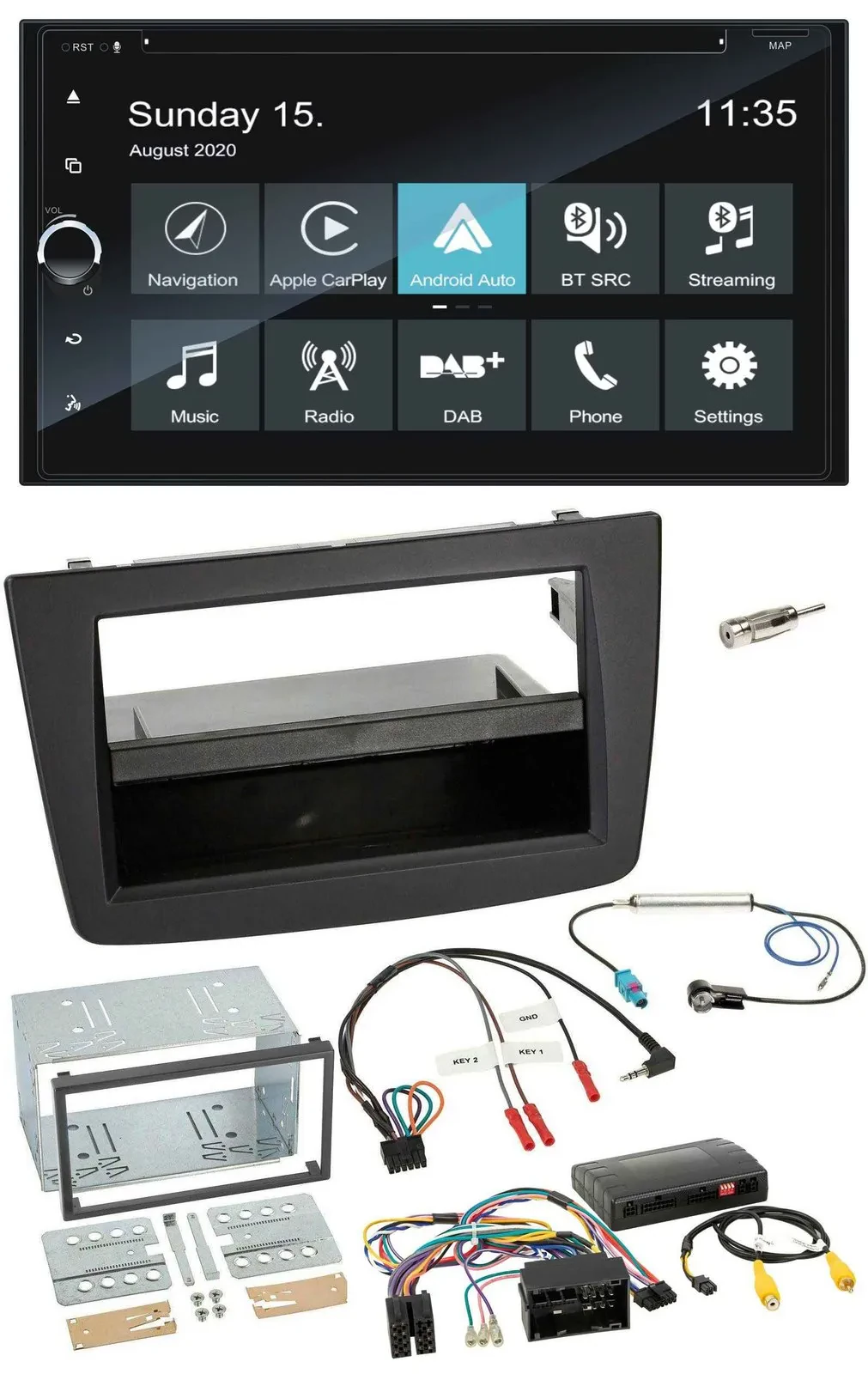 Автомагнитола для Alfa Romeo Mito Blaupunkt 14-1 2 DIN, Bluetooth, USB, DAB, навигация, поддержка кнопок на руле, TMC