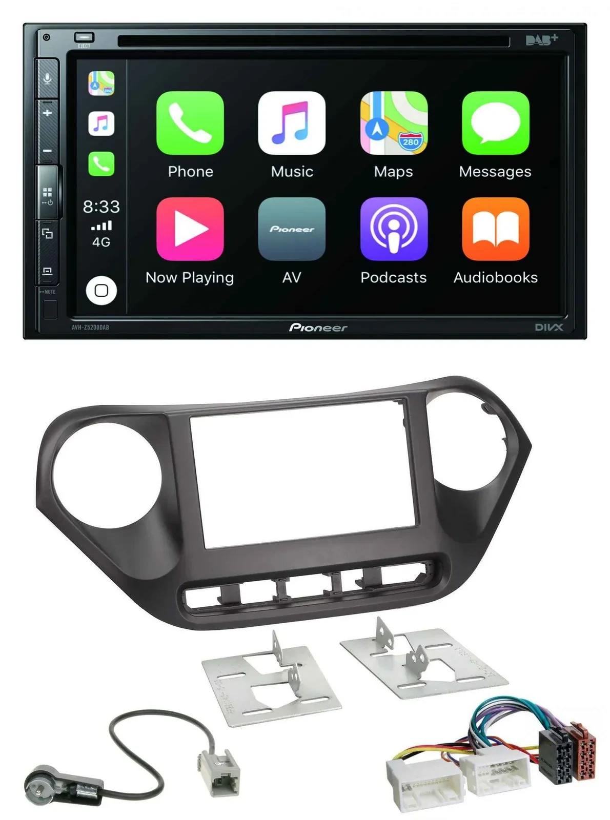 Pioneer DVD 2DIN MP3 DAB Bluetooth USB Autoradio für Hyundai i10 (ab 2013)