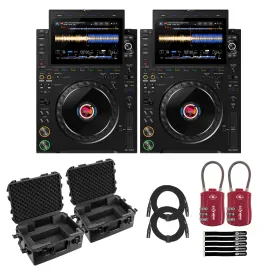 AlphaTheta CDJ-3000X Flagship DJ Player 2-Pack with Hard Cases