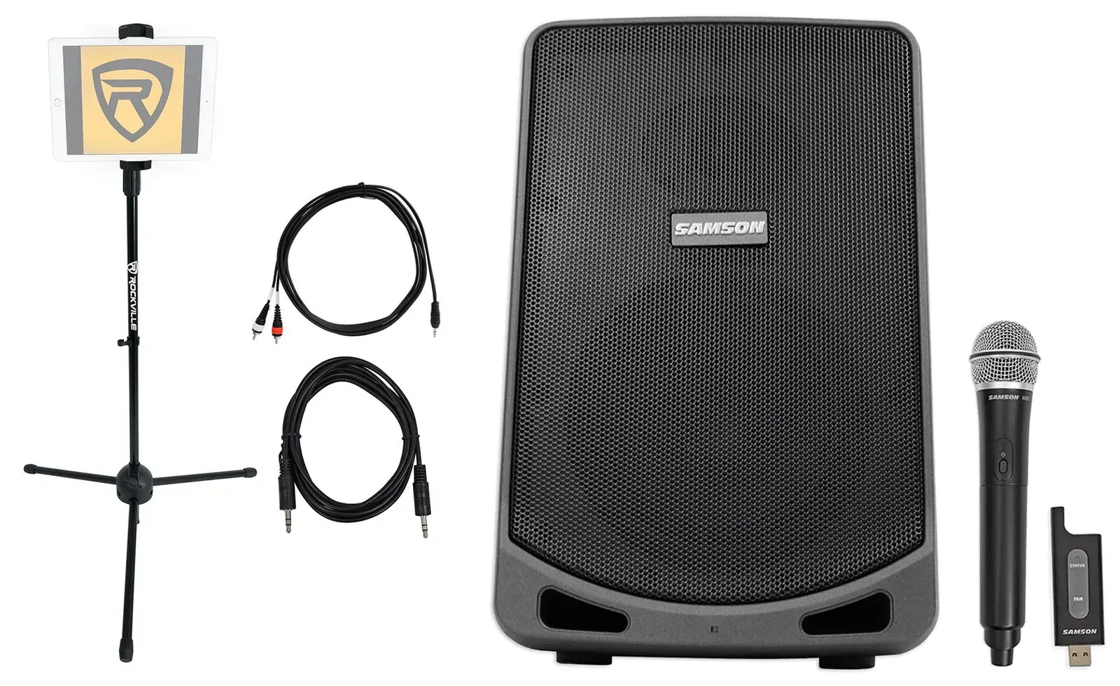 Караоке-система Samson 6" портативная, активная, с микрофоном и держателем для смартфона