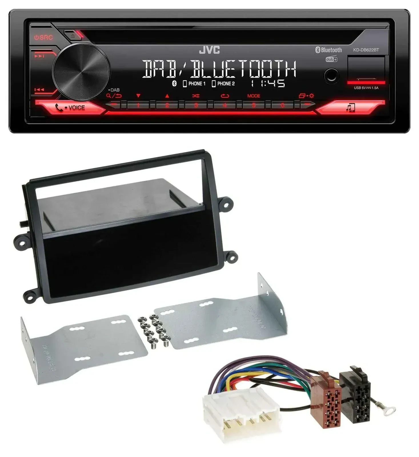 Автомагнитола JVC CD DAB USB Bluetooth MP3 для Mitsubishi L200 (с 2006)