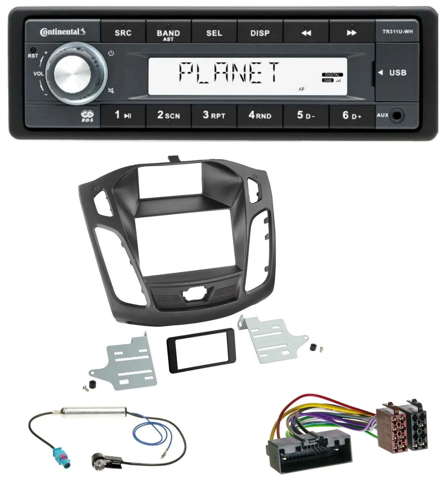 Continental USB MP3 AUX 1DIN Autoradio für Ford Focus (DYB, 2011-2014)