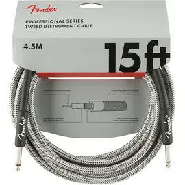 Инструментальный кабель Fender Professional Series Straight to Straight Instrument Cable 15 ft. White Tweed