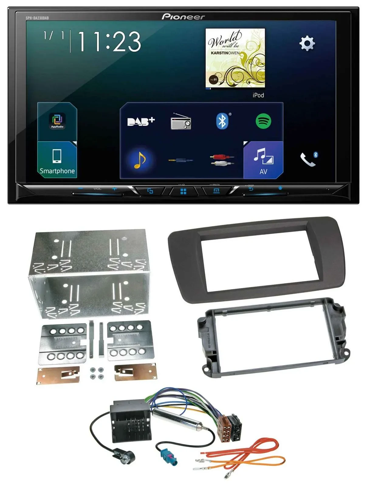 Pioneer MP3 Bluetooth USB 2DIN DAB Autoradio für Seat Ibiza ab 08 tuam-grey