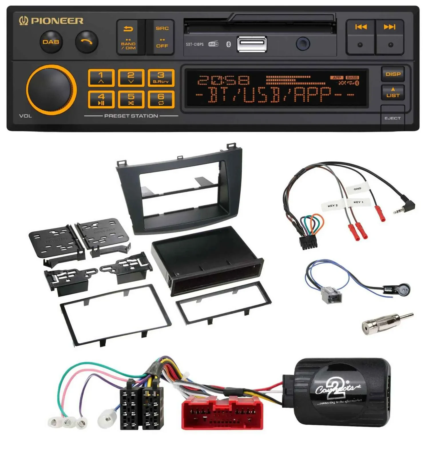 Pioneer DAB Lenkrad USB Bluetooth Autoradio für Mazda 3 2009-2013 analog