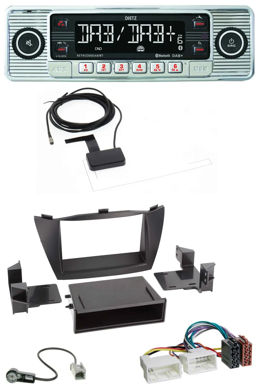 Dietz Bluetooth USB MP3 DAB Autoradio für Hyundai ix35 (LM, 2010-2013)