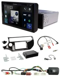 Pioneer DAB Lenkrad Bluetooth USB Autoradio für Kia Rio UB ab 03/2015 piano schw